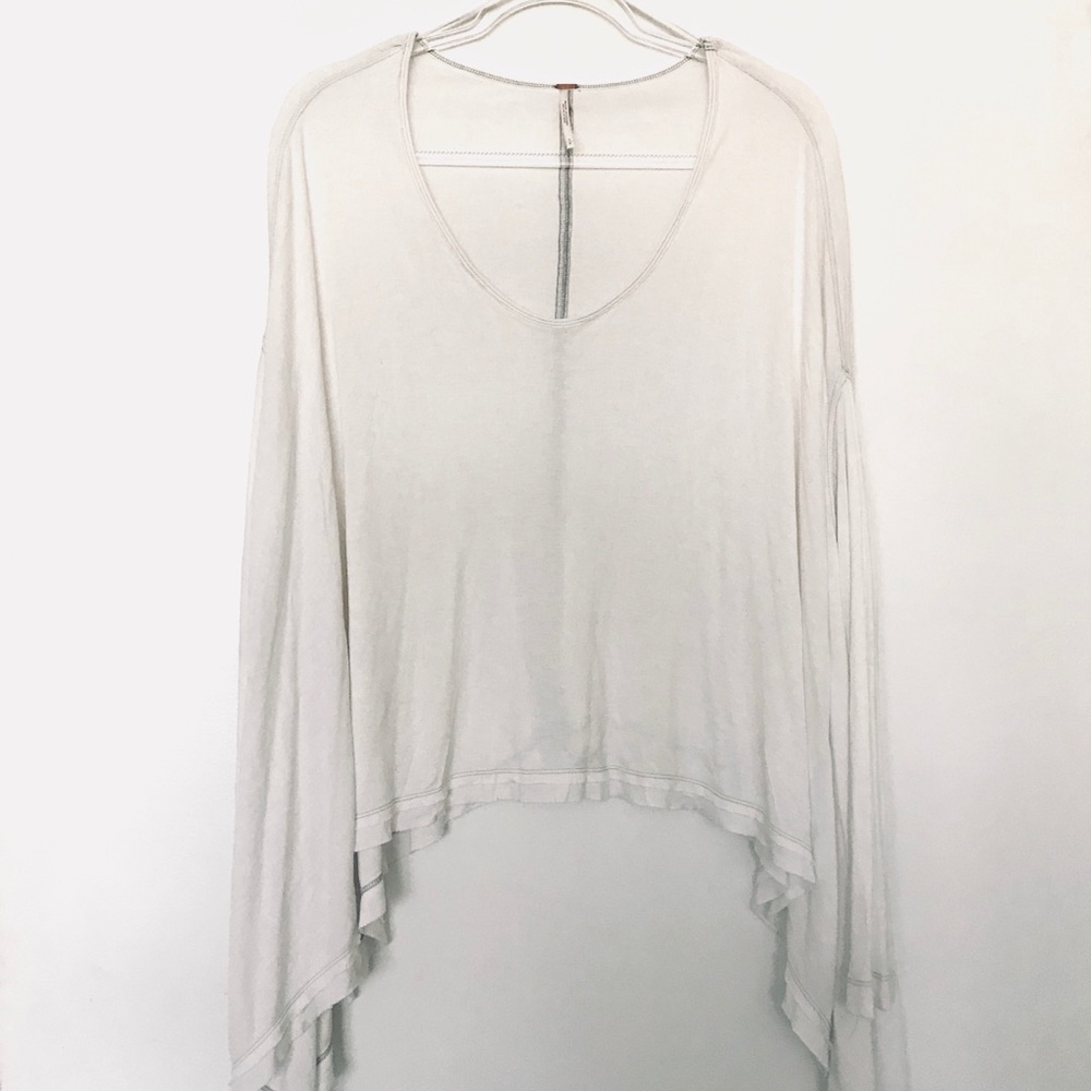 Free People Long Sleeve High Low Scoop Neck Top